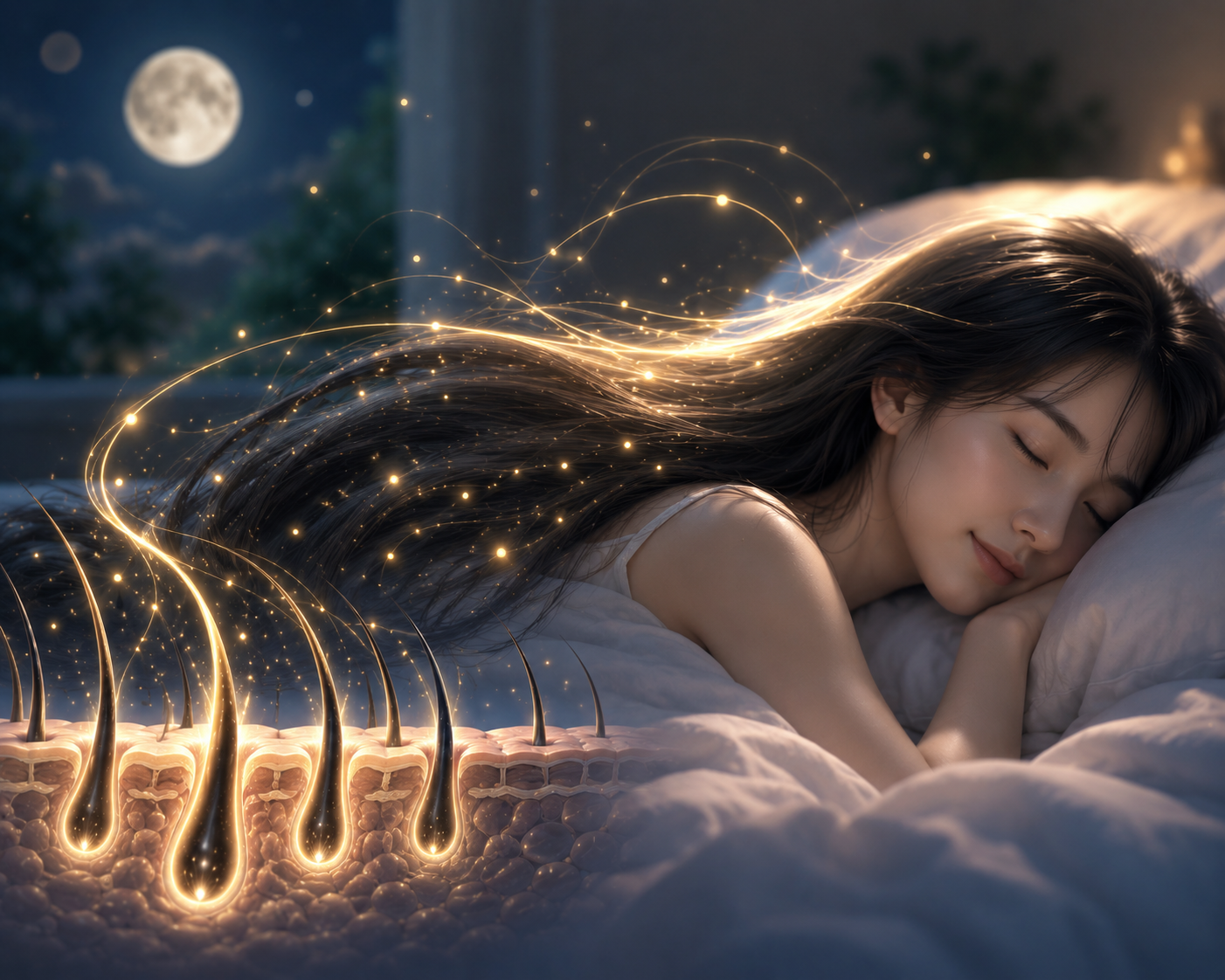 睡眠と育毛・頭皮ケアのイメージ