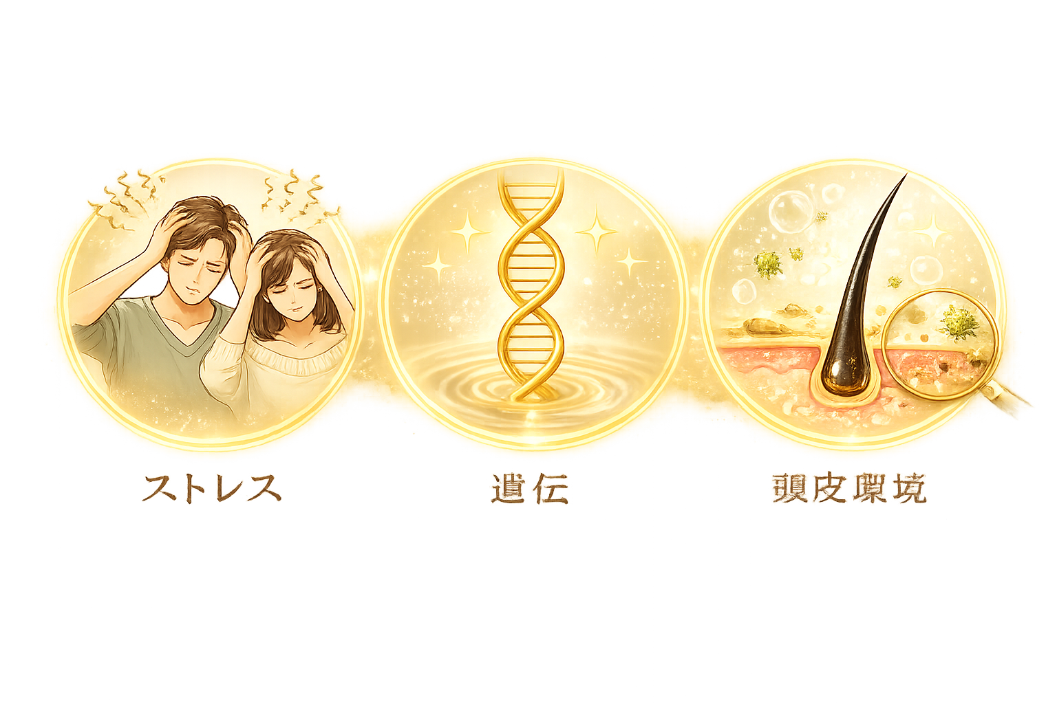 抜け毛の3つのタイプ 育毛ケア しゅくるithnani