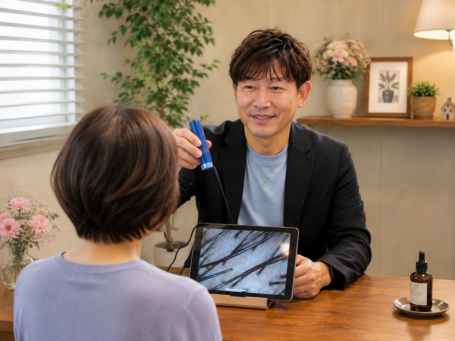 育毛カウンセリングの様子 しゅくるithnani