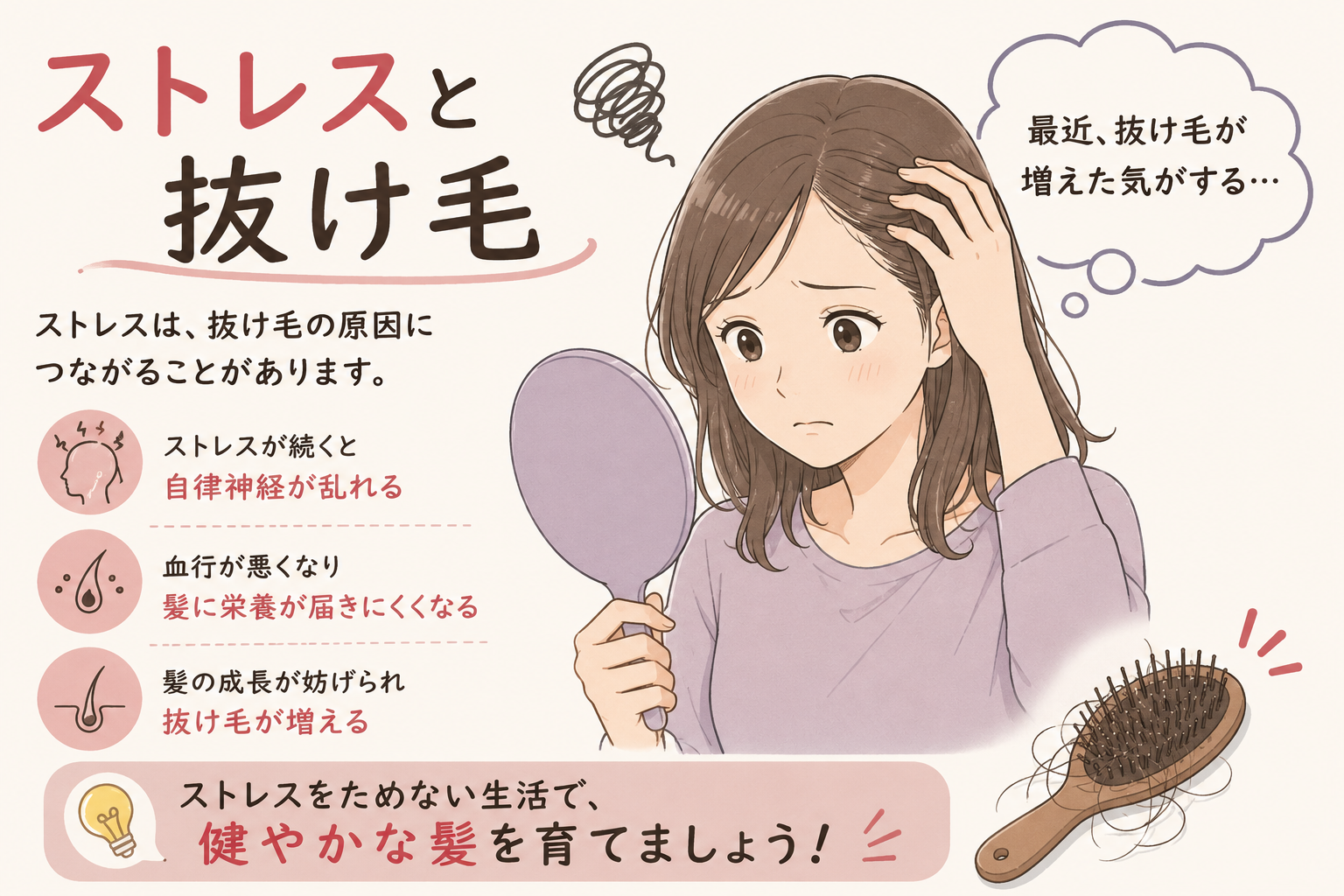 ストレスと抜け毛の関係 しゅくるithnani