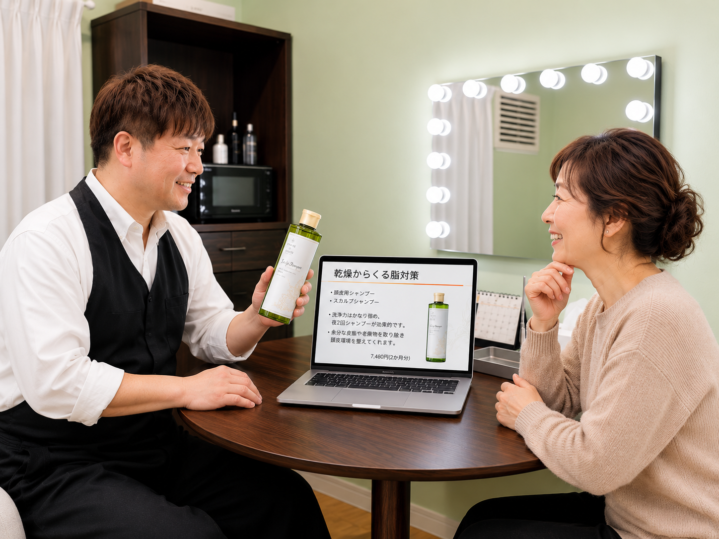 しゅくるithnani 頭皮カウンセリングの様子