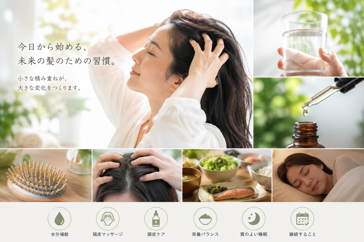 秋の抜け毛対策・頭皮ケアのイメージ