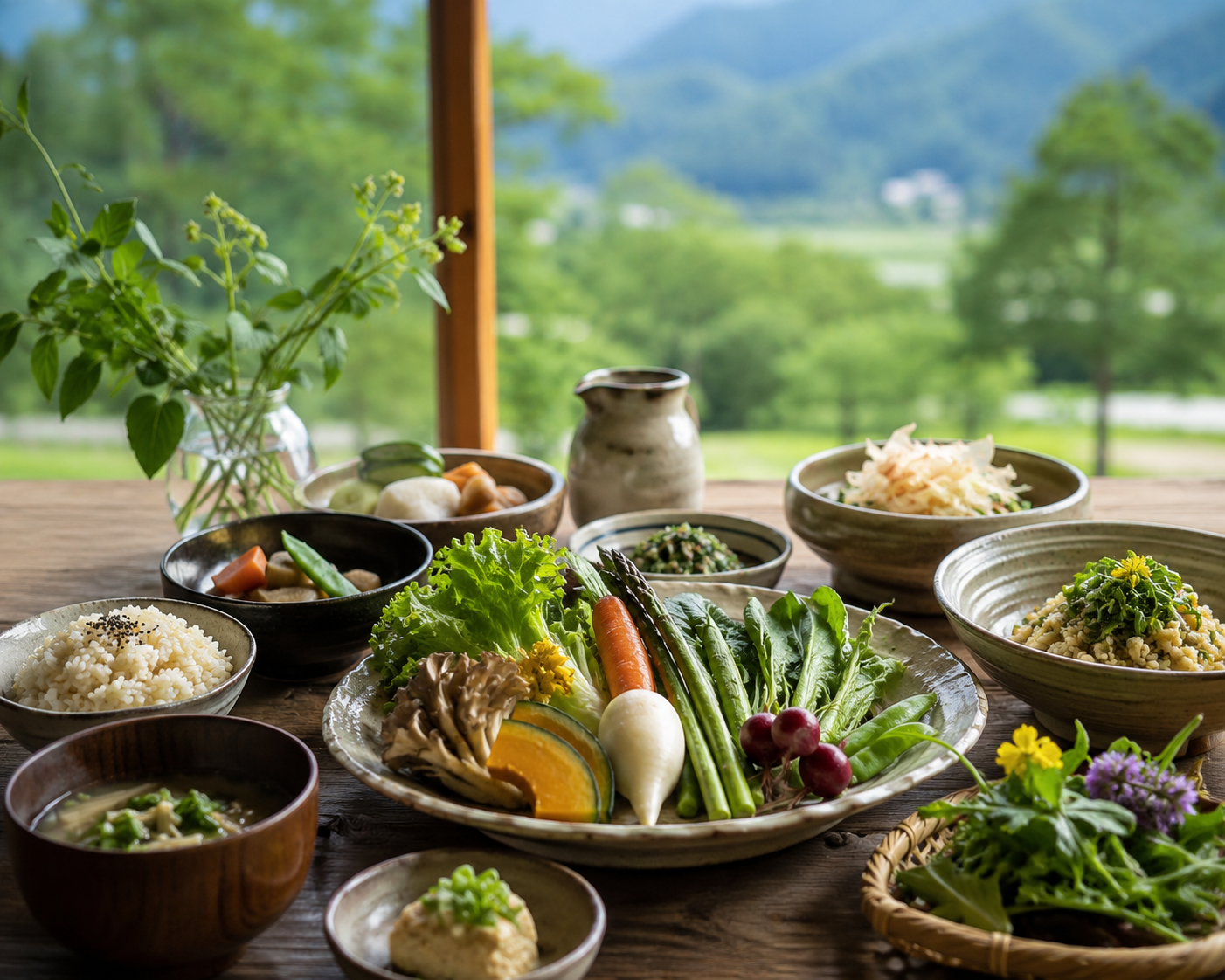 長野の自然食・地産野菜と食事のイメージ