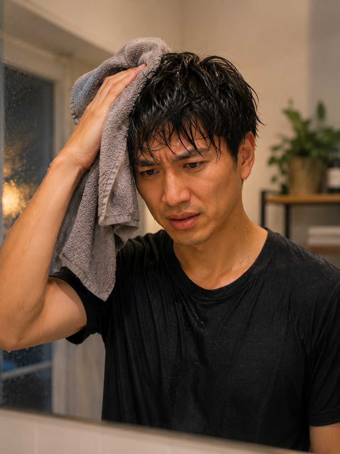 タオルで頭皮をやさしくケアしているイメージ｜雨の日の頭皮ケア 江戸川区 育毛専門サロン