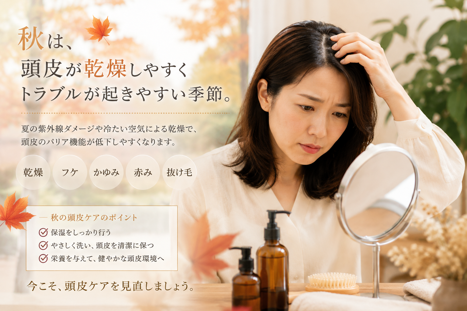 秋の頭皮乾燥 薄毛・抜け毛への影響｜しゅくるithnani 江戸川区・長野伊那市